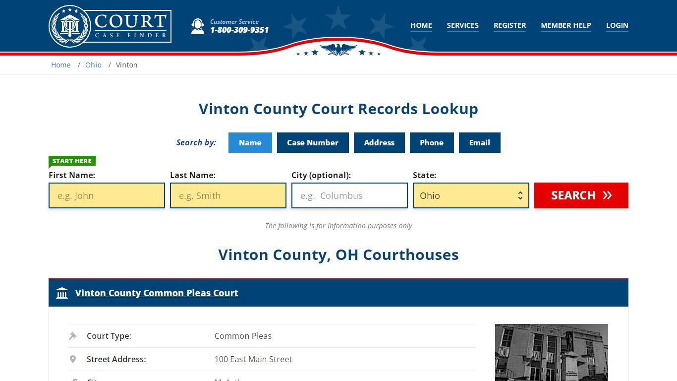 Vinton County Court Records | OH Case Lookup